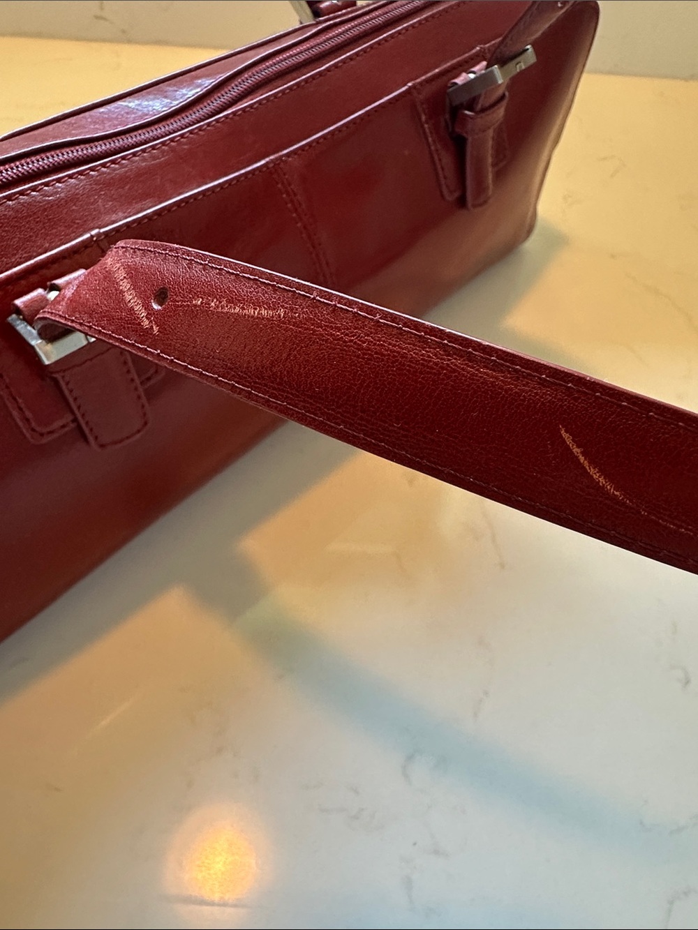 HOBO INTERNATIONAL Red Leather Zip-Top Handbag - Picture 12 of 15